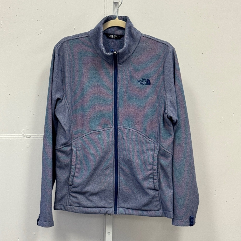 The North Face Womens Blue Wave Fleece Jacket NF0A2SVL Large Full Zip Base Layer